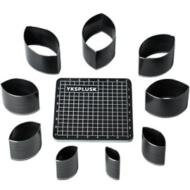 YKSPLUSK Leather Hole Cutter Tools Set, 9 Pieces Fusiform Shape Punch Tools 20 25 30 35 40 45 50 55 60mm, High Carbon Steel Leather Cutting Dies - Leather Hole Punch Tool Kit for DIY Leathercrafts