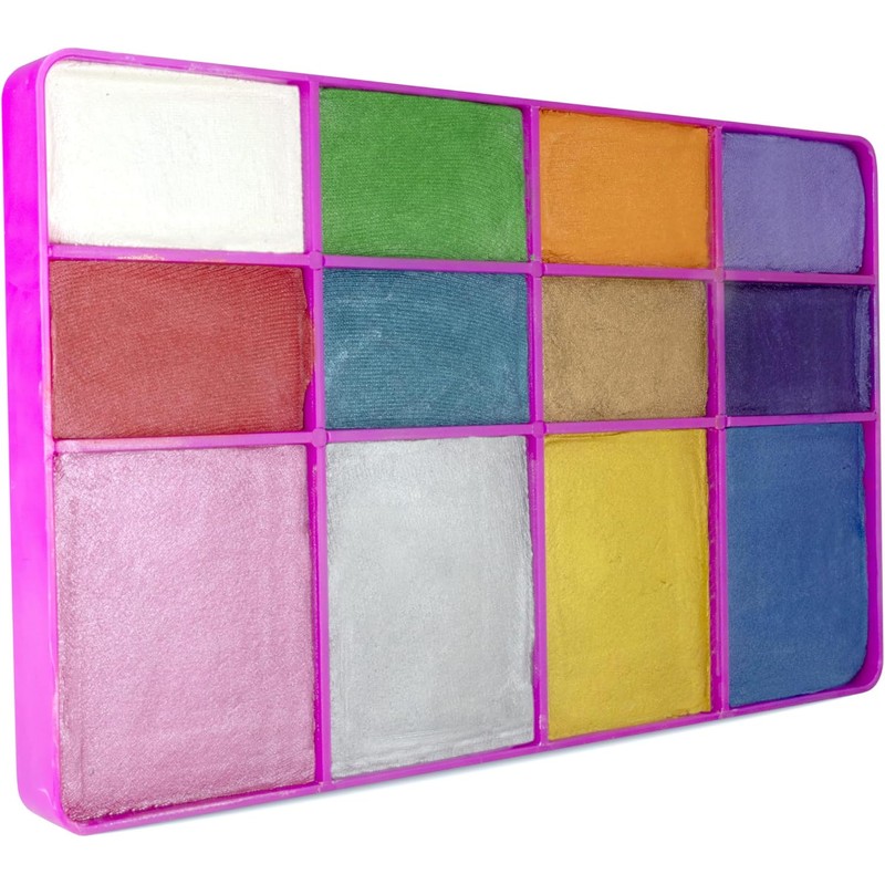 Paleta Metalica, maquillaje corporal, base agua, hipoalergénico, COLIBRIX