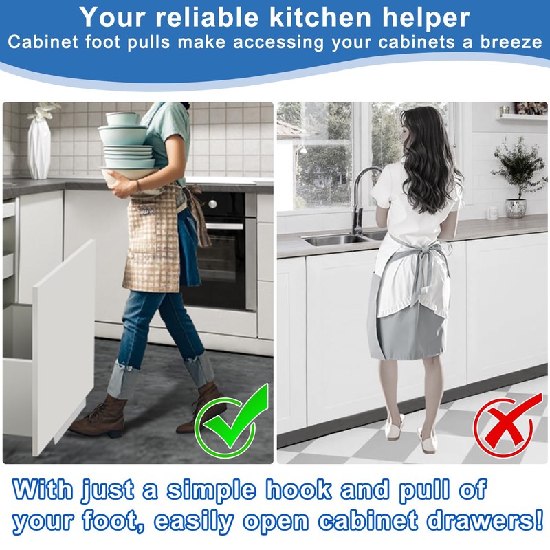 Cabinet Foot Pull For Trash Drawer,Hands Free Trash Opener,Durable Stainless