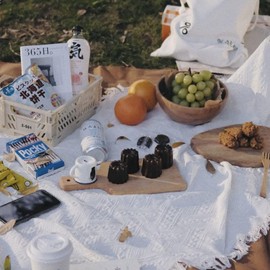 Leisure Sheet, Picnic Sheet, Picnic Mat, Instagraming, Thin, Korean, Stylish, Lace Cloth Design, Flower Viewing, Excursions, Camping Equipment, Photography Background, For 2 - 3 People, Medium Size