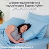 Cushion Cover Light Blue Set of 2 Bamboo Pillowcase Allergy