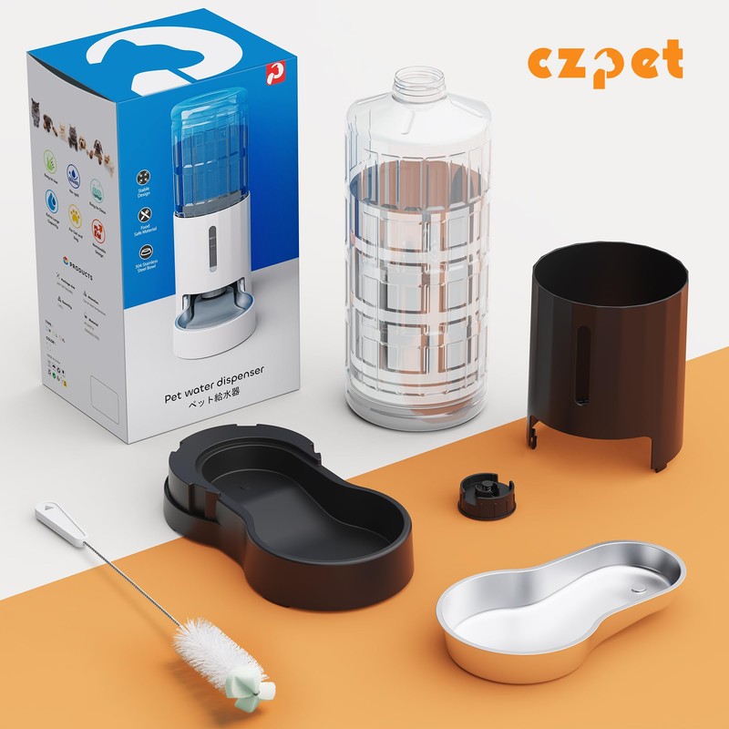 CZPET Automatic Dog and Cat Water Dispenser with Stainless Steel