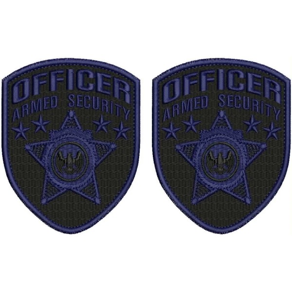 OFFICER ARMED SECURITY 2 EMB PATCH SHOULDER 4.5X3.7 5 HOOK