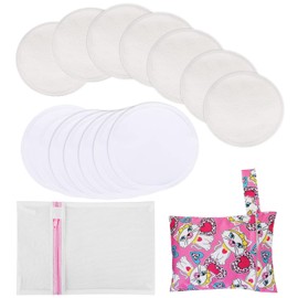 PHOGARY Washable Organic Bamboo Nursing Pads (Pack of 14), Reusable Breast Pads, Reusable Nursing Pads for Maternity Including Laundry Bag and Storage Bag (10 cm)