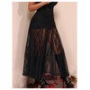 Verdusa Women's Plus Size Lace Mesh Sheer Maxi Skirt Flowy