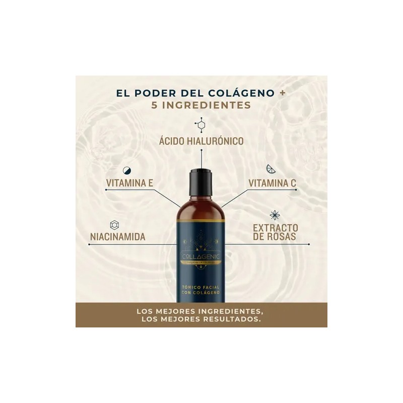Tonico Facial 500ml Colágeno Vitamina C, E Niacinamida Rosas Tipo