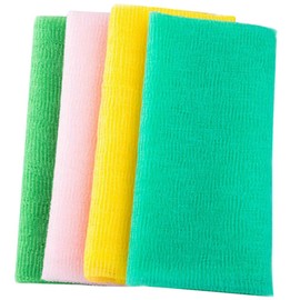 FRCOLOR Toalla De Baño Exfoliante De 4 Piezas Paño De Baño Toallita Exfoliante Ducha De Esponja Vegetal Hombres Gel De Baño Japonés Exfoliantes Corporales Toallita Coreana Toalla