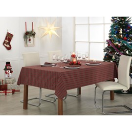LAN&LAN - Christmas tablecloth for large rectangular tables, Christmas tablecloth large checks with three different sizes to choose from (small pictures, 140 x 100)