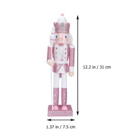Veemoon Christmas Nutcracker Ornaments, Pink Nutcracker Soldier Festive Glitter Nutcracker Figures Nutcracker Soldiers for Christmas Decoration Tree Figure Puppet Present、
