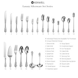 KEAWELL Luxurious 9 Inch Long Iced Tea Spoon Set - 4 Pieces - Gorgeous Design with Exceptional Mirror Polished Finish - 18/10 Stainless Steel- Perfect for Tall Glasses, Cocktails (Silver)