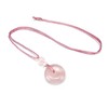 [Stone Street] AAA Natural Stone Rose Quartz Round Pendant Necklace