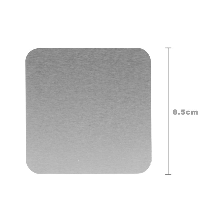 4 PCS Silver Square Cup Coasters, 8.5cm*8.5cm Stainless Steel Coasters,