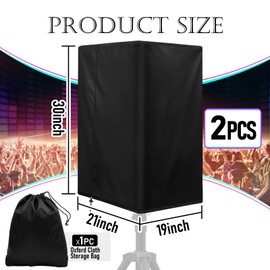15 in Outdoor Speaker Covers UV Protection PA/DJ Speaker Covers for Powered Speaker Mounted on Stand Oxford Fabric Speaker Protective Covers for Waterproof Dustproof (30 * 19 * 20")