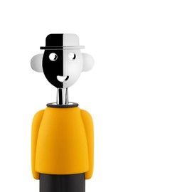 Alessi Alessandro M. AM23 YB - Design Corkscrew, in Thermoplastic Resin and Chrome-Plated Zamak, Yellow and Black