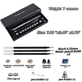 Decompression Magnetic Metal Toy Pen,Multifunctional Deformable Capacities Touch Screen Ballpoint PenIntellectual Learning and Stress Reduction Gifts for Family or Friends.(Rainbow)