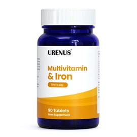 Multivitamin & Iron Tablets – Daily Vitamins & Minerals Supplement for Energy & Wellness – 90 Tablets – Made in UK