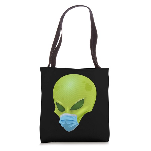 Alien Head with Face Mask Believe UFO Tote Bag