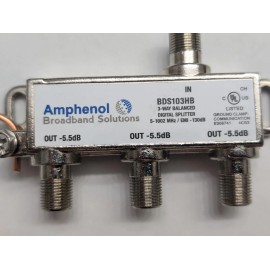 Amphenol Broadband Solutions 3 Way Balance -5.5db Loss Digital Splitter BDS103HB
