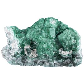 Nupuyai Natural Green Fluorite Crystal Cluster, Irregular Rough Fluorite Crystal Stone Specimen Crystal Collection Raw Green Stone Feng Shui Decoration, 301-400g