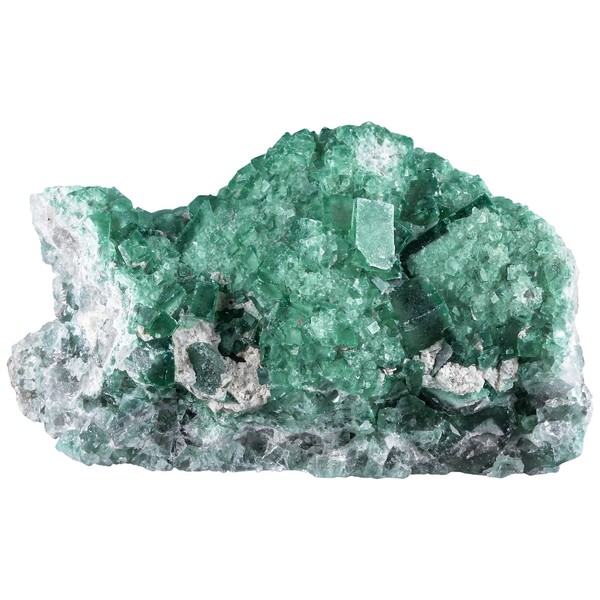 Nupuyai Natural Green Fluorite Crystal Cluster, Irregular Rough Fluorite Crystal