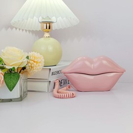 Landline Phones for Home,  Corded Lip Phone, Retro Desktop House Phone, Analog Novelty Mouth Phone for Home/Office/Hotel/Shops/Party - Color: Lip phone 01-pink