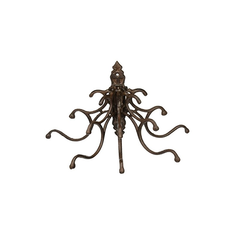 Victorian Folding Coat Hat Rack 5 Prong Swivel Hook