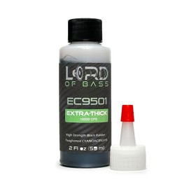 Lord of Bass Black Rubber Toughened CA Super Glue Extra Thick 2oz Cyanoacrylate Speaker