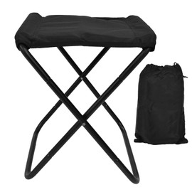 Outdoor Folding Chair Aluminum Alloy Lightweight Fishing Stool with Storage Bag for Barbecue CampingBlack