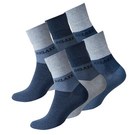 8 Pairs of Mens Socks Quarter "RELAXX, Cotton, Soft Loop Cuff, non-elastic, by VCA®
