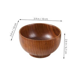 Ciieeo 2pcs Wooden Salad Bowl Food Grade Heat Resistant Fruit Bowl for Home Restaurant Canteen Smooth Edges Design
