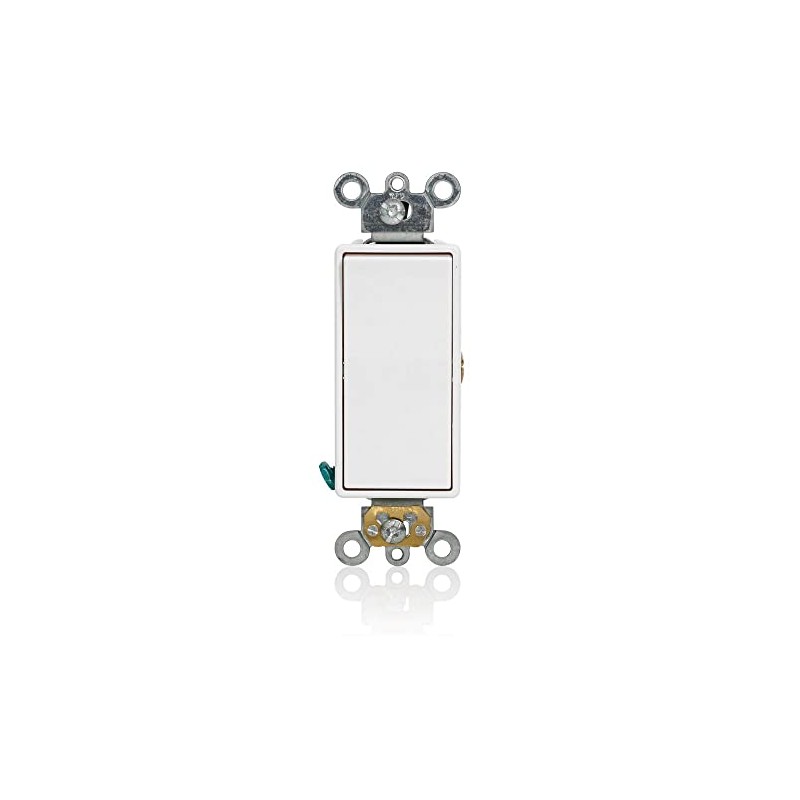 Leviton 5655-2W White Decora Plus Single Pole Rocker Switch, Momentary