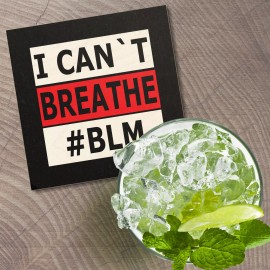 Unbranded Black Lives Matter I Cant Breathe 4'' X 4'' Square Wooden Coaster