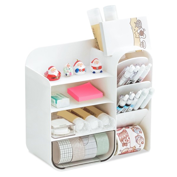 HOSTK Desk Organizer with Drawer, Makeup/Cosmetic Organizer Box