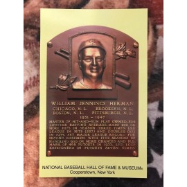 Billy Herman Postcard- Baseball Hall of Fame Induction Plaque- Photo - Cubs