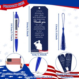 Yexiya 100 Pcs Memorial Day American Flag Ballpoint Pens Bulk Military Veterans Black Gel Ink Ballpoint Pen Bookmarks Patriotic 4th of July Veterans Military Party Souvenirs Gift(Soldier Style)