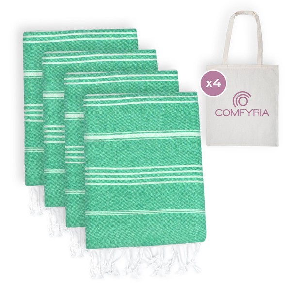 COMYRIA Turkish Beach Towel with Travel Bag - 1/2/4/6 Pack