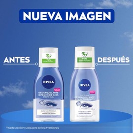NIVEA Desmaquillante Facial Bifásico de Ojos (125 ml) - Elimina la máscara de pestañas y el maquillaje a prueba de Agua, Enriquecido con Biotina para 
