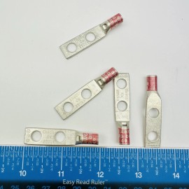 BURNDY 5-Pack Burndy YA8CL-2TC14 Compression Lug 8 AWG 2-Hole Inspect Window Red Die 49