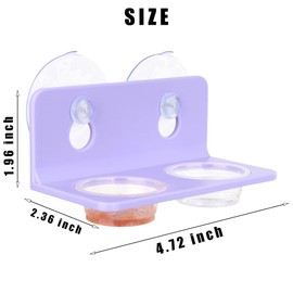 CRITTZOO Crested Gecko Feeding Ledge with 10PCS Gecko Food Water Dish - Purple