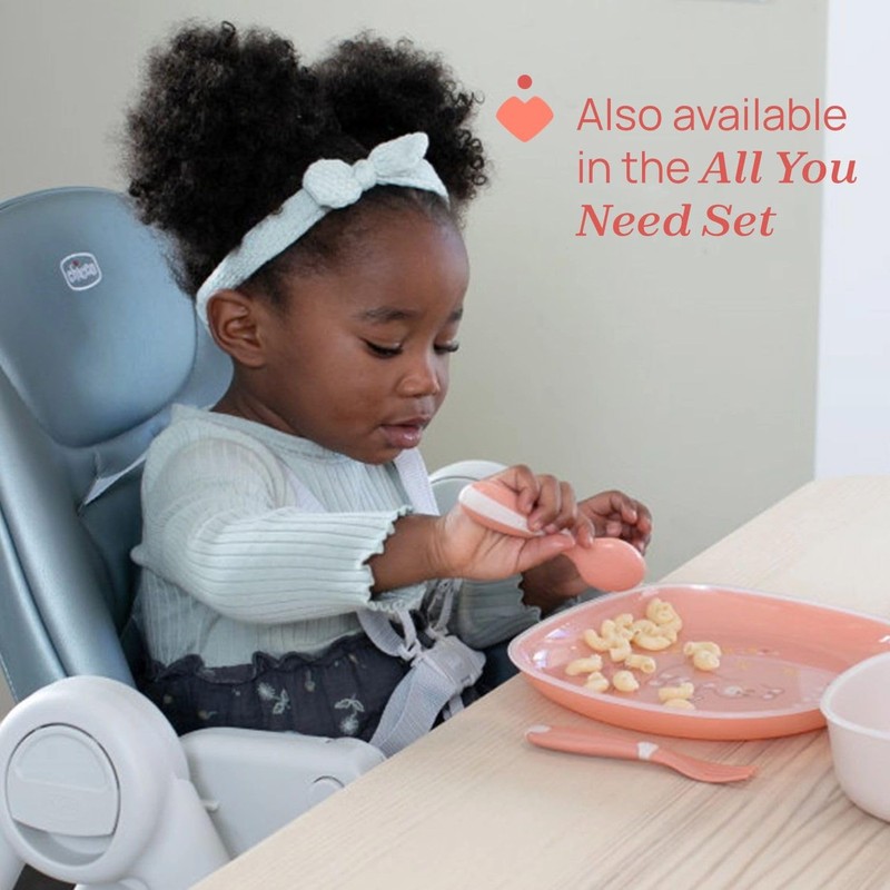 Chicco First Baby Cutlery, Neutral, Fork & Spoon, Small, Lightweight,