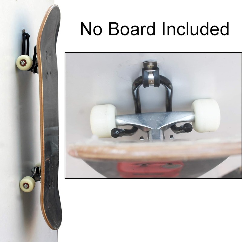 2-Pack Upgrade Skateboard Wall-Mounted Skateboard Hook Hook Skateboard Storage Display