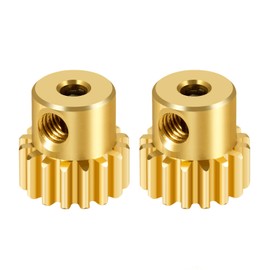 BRKRC 2pcs 16T 48P RC Motor Gear 3.17mm Pinion Gear for 1/8 1/10 Brushless Motor RC Car Upgrade Replacement Parts Model Aircraft Accessories