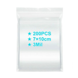 Small Ziplock Bags 7×10cm, 200PCS, 3 Mil Extra Thick Clear Plastic Resealable Bags with Lock Seal Zipper, Storage Pouches Grip Seal Bags for Jewelry Coins Pills Packaging