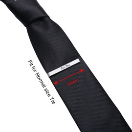 HONEY BEAR Mens Wedding Marriage Tie Clip Bar Normal Size Gift 5.4cm Silver (Usher)