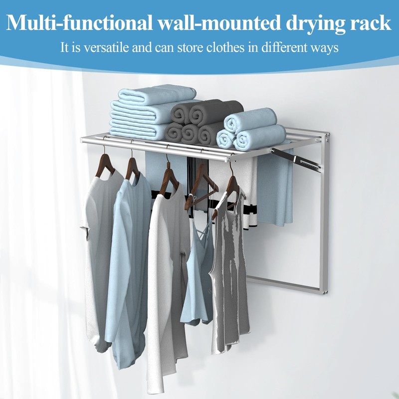 2 Pcs Wall Mount Clothes Drying Rack 26 X 31.5
