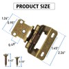 1/2" Overlay Partial Wrap Cabinet Door Hinges, Antique Brass Self