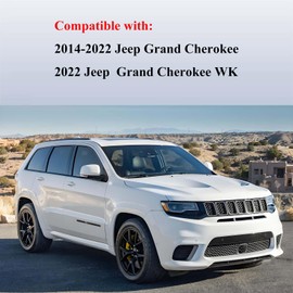 Left Outer Tail Lights Brake Lamp Assembly Compatible with 2014-2021 Jeep Grand Cherokee Halogen Taillight Driver Side, Replace OE#68110017AC, Chrome Trim