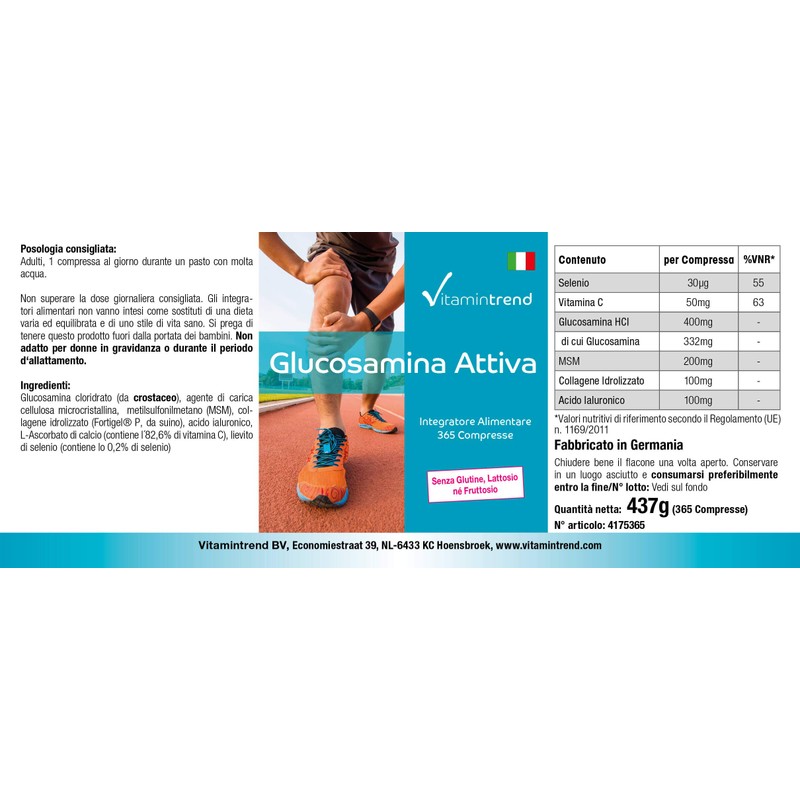 Glucosamine Tablets - High Dose - 365 Tablets - with