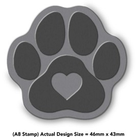 A8 'Paw Print Heart' Unmounted Rubber Stamp (RS00029646)