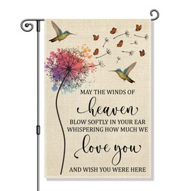Perfectinsoy May The Winds Of Heaven Blow Softly Garden Flag, Remembrance Sympathy Garden Decor, Serene Outdoor Decor for Yard Farmhouse Patio Porch Cemetery, Compassion Gifts for Families Friends